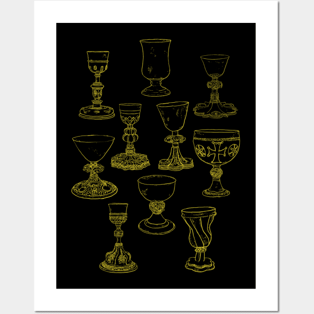 Holy Grail, Goblets and Challices Wall Art by Maiden Names